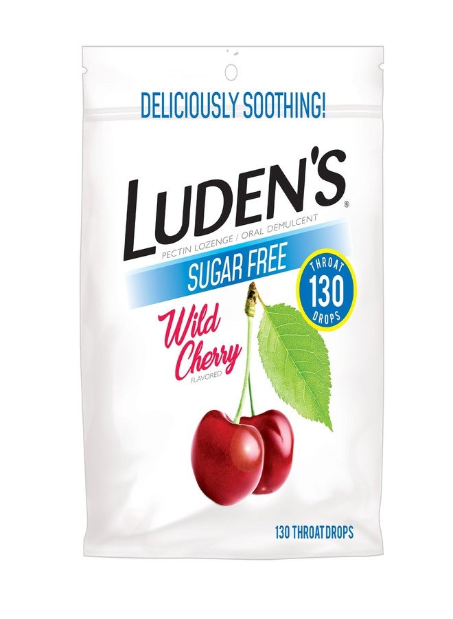 Luden's Sore Throat Relief Lozenges for Minor Everyday Irritation & Dry Mouth, Sugar Free Wild Cherry Flavored Drops, 130 Count - Image 1